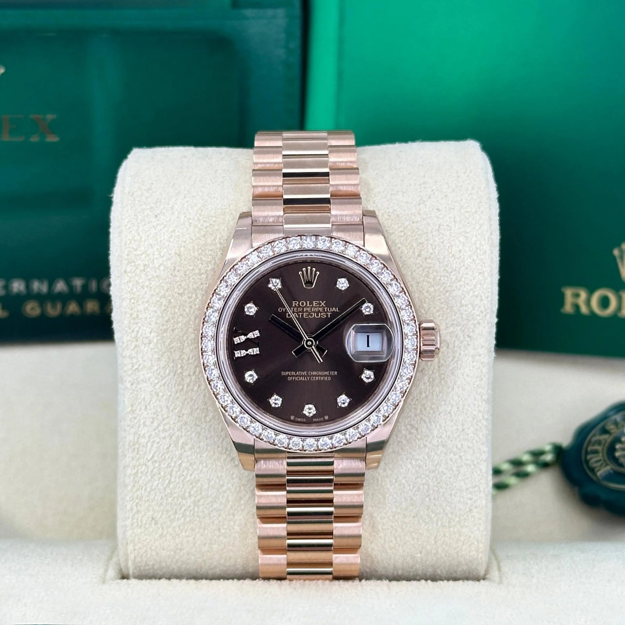 Rolex Lady-Datejust 28mm 279135RBR Chocolate Diamond Dial Jubilee Bracelet - Image 12