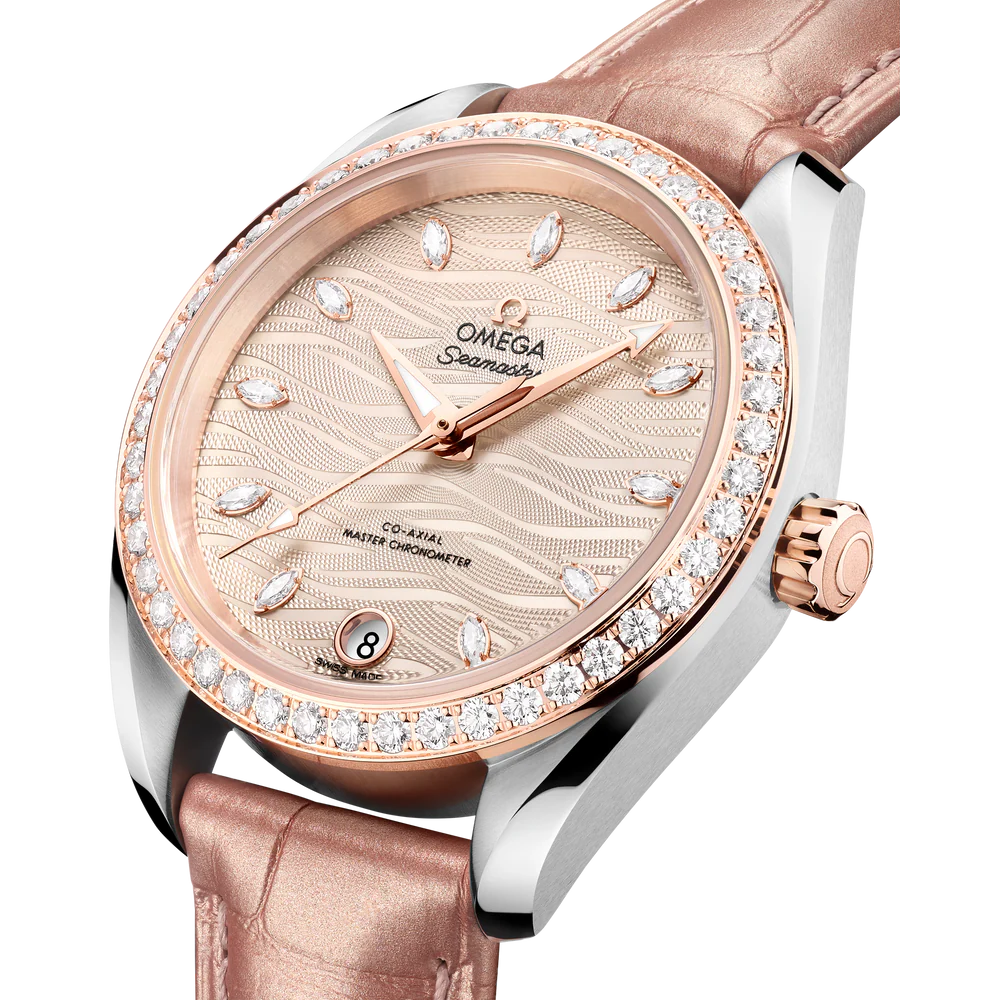 Omega Seamaster Aqua Terra 150M 34 mm Grey Dial with Diamonds Stainless Steel and Sedna�?18k Rose Gold Strap 220.28.34.20.59.001 - Image 2