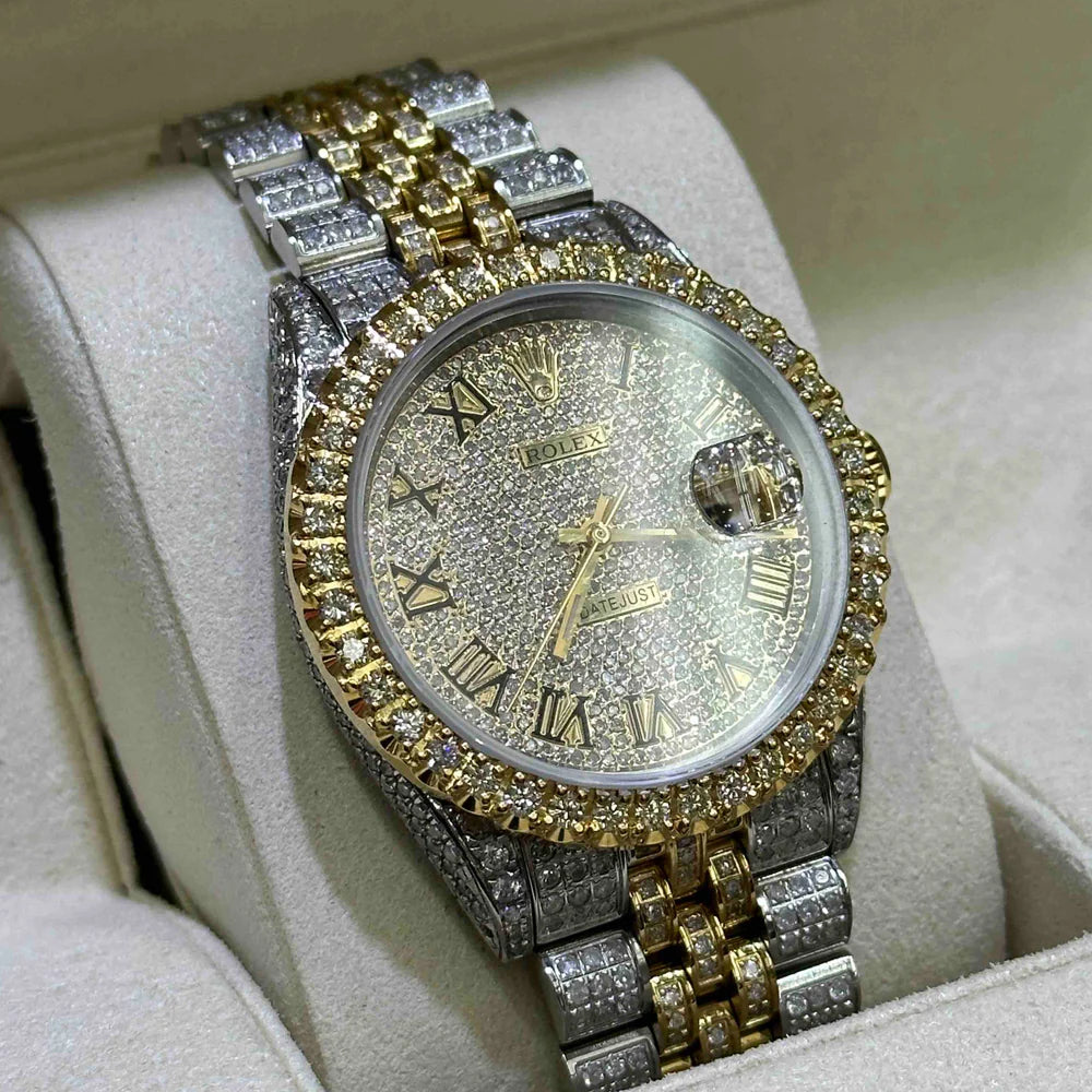 Diamond Rolex 36mm yellow two-tone dial, set with 29 carats of VS1 natural diamonds - Image 4