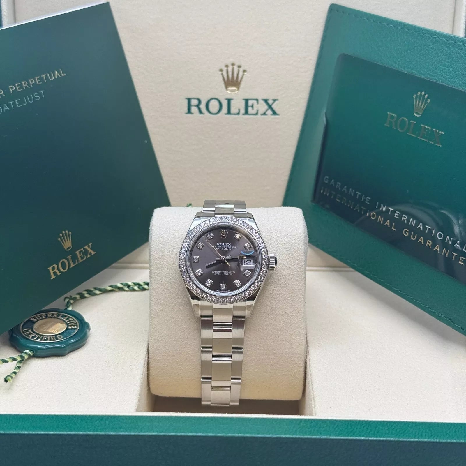 Rolex Lady-Datejust 28mm 279384RBR Dark Gray set with Diamonds - Image 6