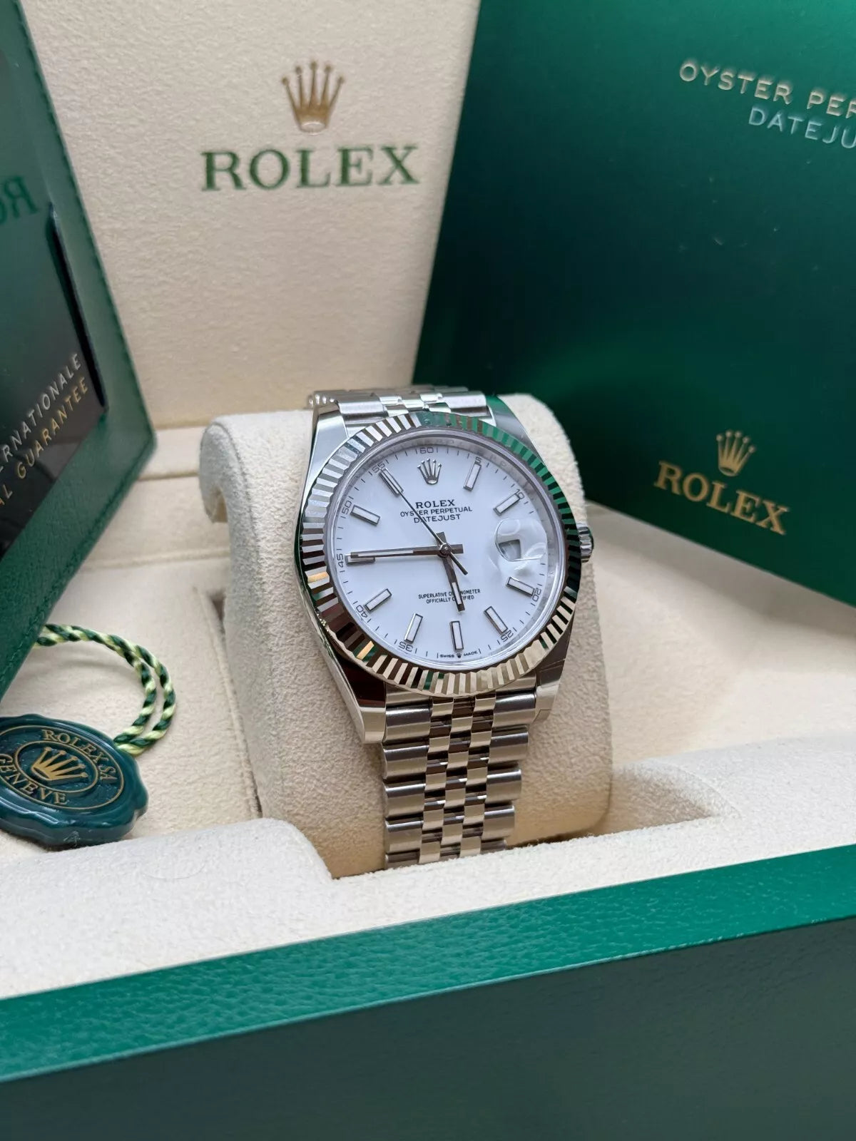 Rolex Datejust 41mm White Index Oyster Stainless Steel Men’s Watch - 126334 - Image 4