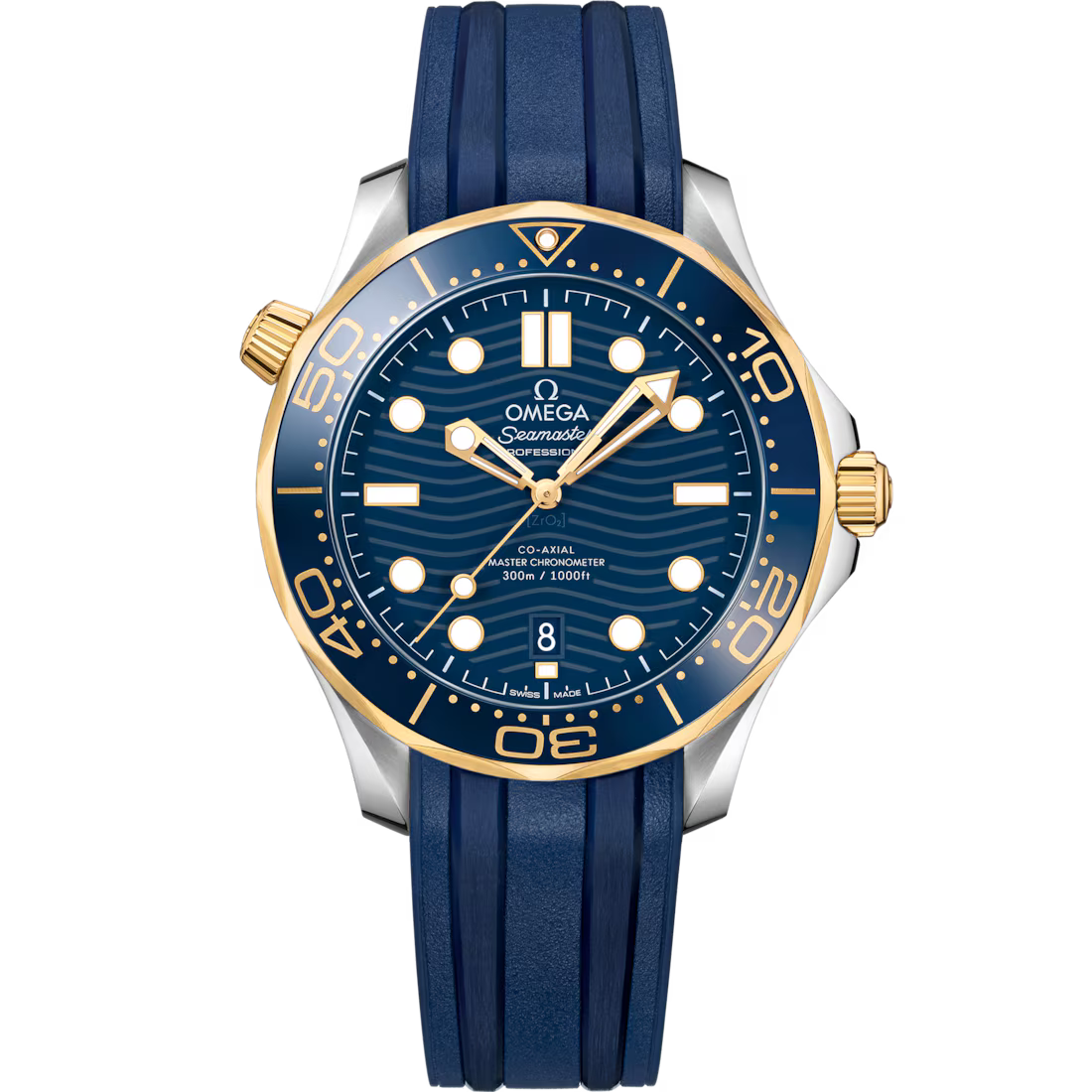 Omega Seamaster Diver 300M 42mm Blue Dial Stainless Steel 18k Yellow Gold Strap 210.22.42.20.03.001