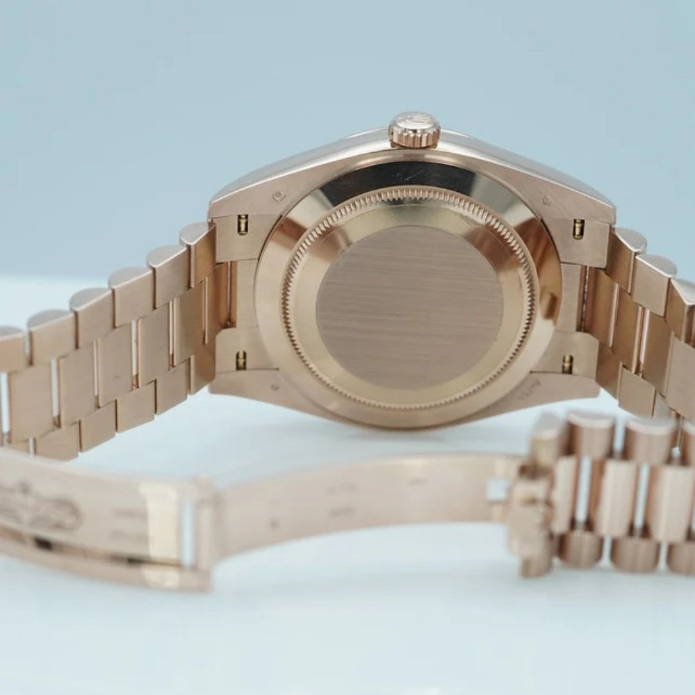 Rolex Day-Date President 40mm Everose Gold Sundust Diamond Baguette Dial - 228235 - Image 8