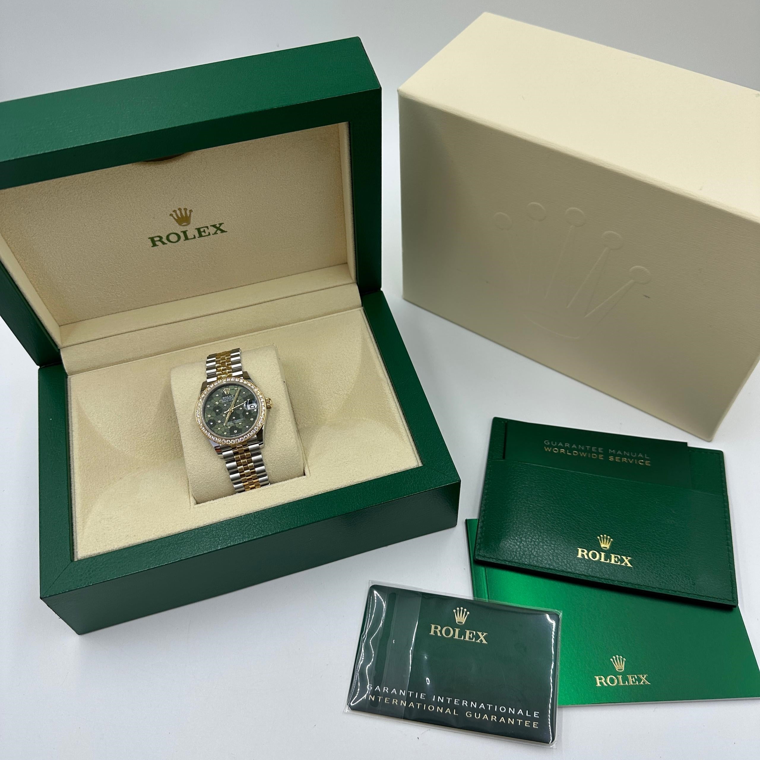 Rolex Datejust m278383-0031/0032 31mm Green Floral Dial Oyster Bracelet - Image 11