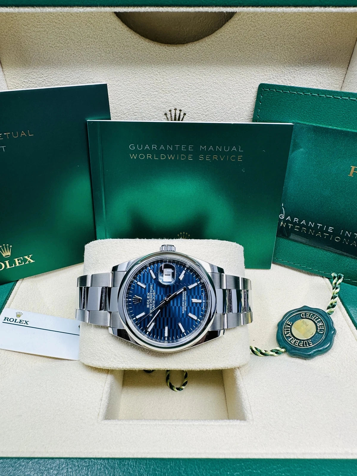 Rolex Datejust 36mm 126200 Oyster Perpetual Blue Fluted Motif Dial Jubilee Stainless Steel - Image 11