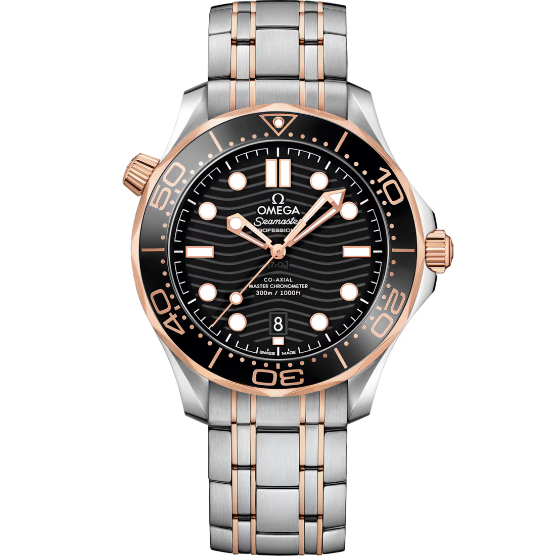 Omega Seamaster Diver 300M 42mm Black Dial Stainless Steel and Sedna�?18k Rose Gold Bracelet 210.20.42.20.01.001