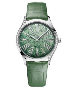 Omega De Ville Trésor quartz green dial green leather strap 36mm 428.18.36.60.10.002