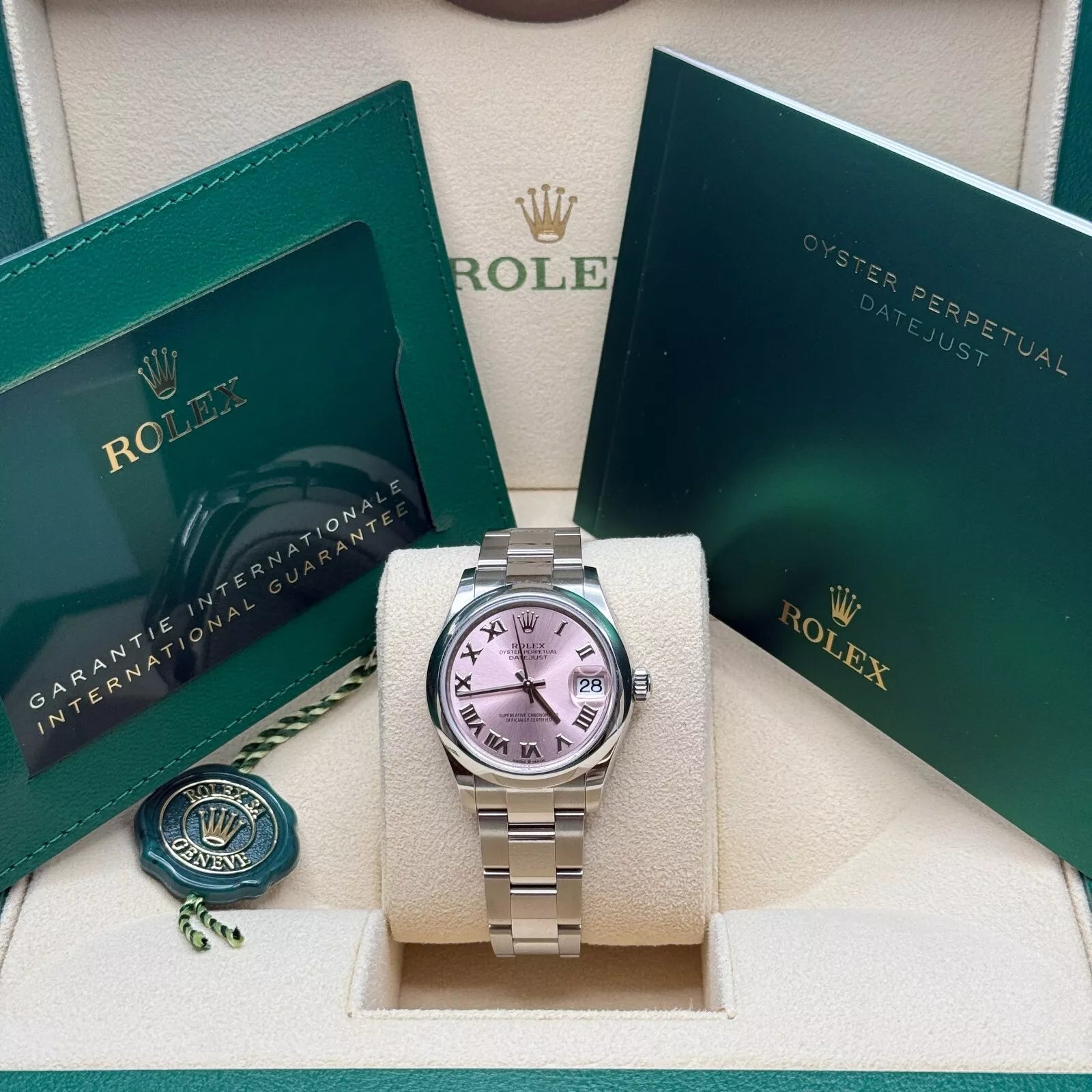 Rolex Datejust m278240-0013/0014 31mm Pink Roman Domed Bezel Oyster Oystersteel - Image 9