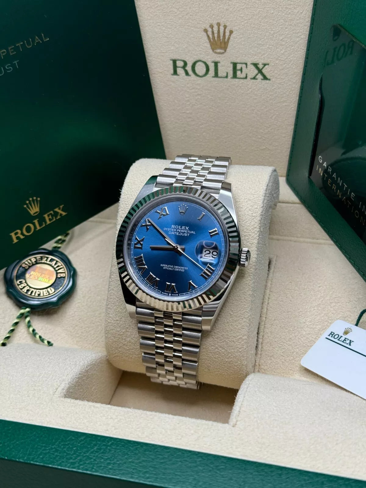 Rolex Datejust 41mm 126334 Blue Roman Oyster Stainless Steel Men’s Watch - Image 5