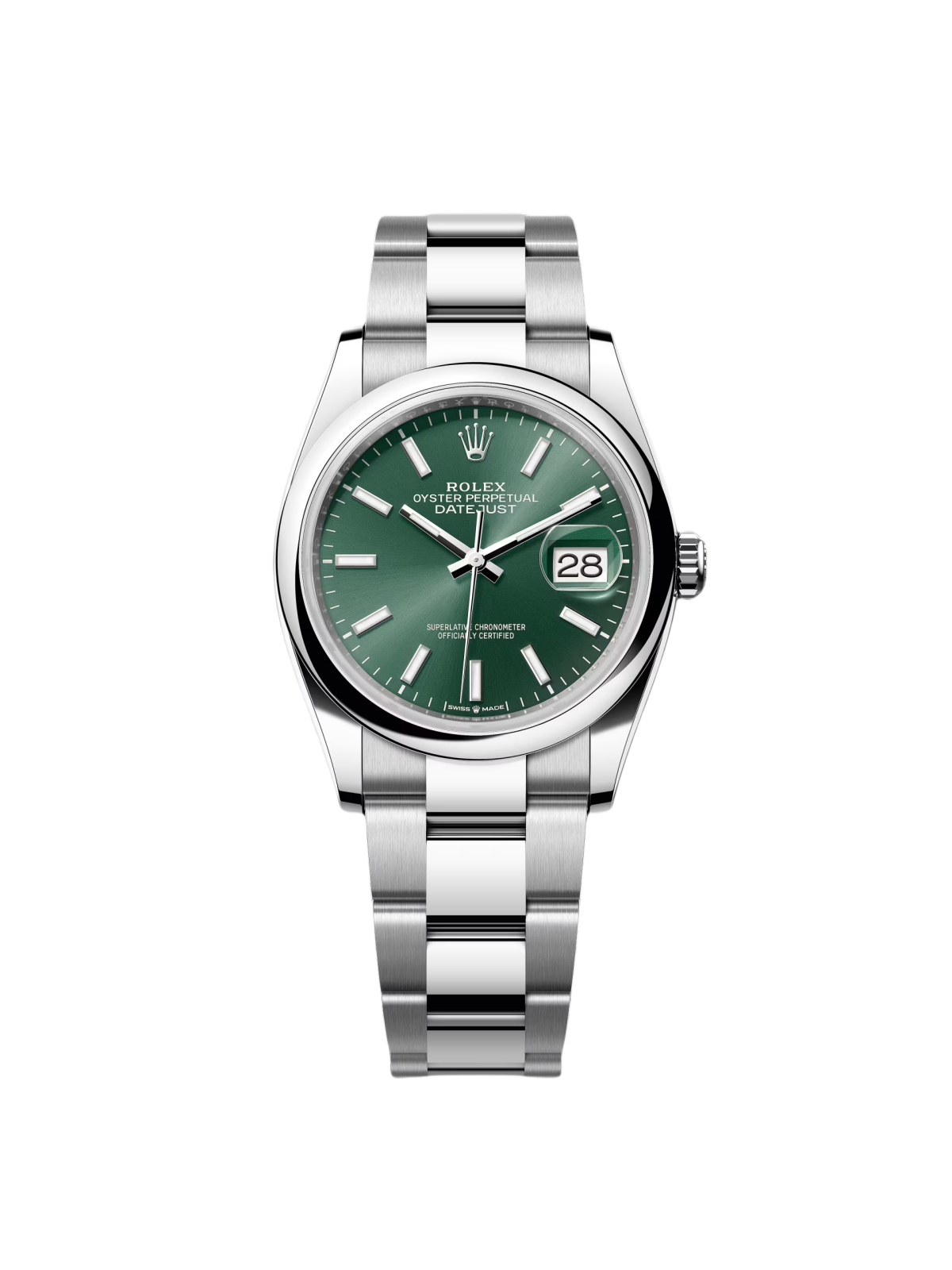 Rolex Datejust 36mm 126200 Mint Green Dial Stainless Steel Oyster Bracelet Watch