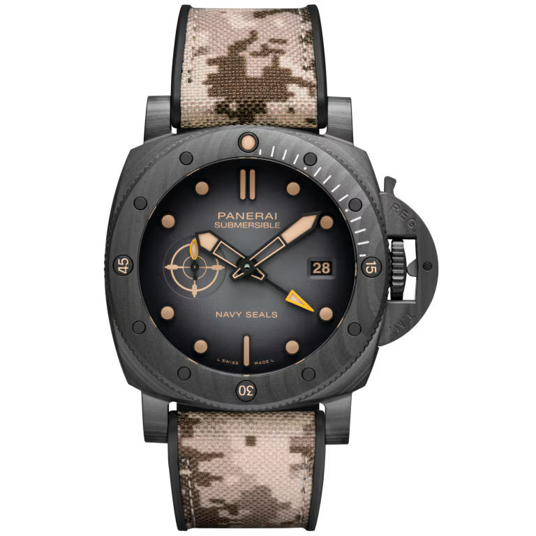 Panerai Submersible QuarantaQuattro GMT Navy SEALs Carbotech�?44mm PAM01513