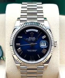 Alternative view of Rolex  Day-Date President 40mm White Gold Blue Roman Ombre Dial - 228239