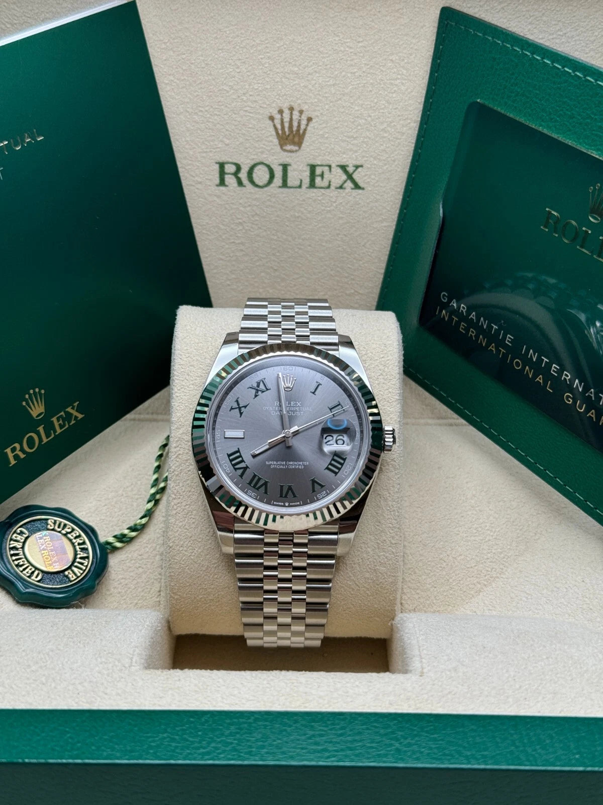 Rolex Datejust 41mm 126334 Slate Roman Jubilee Stainless Steel Mens Watch - Image 2