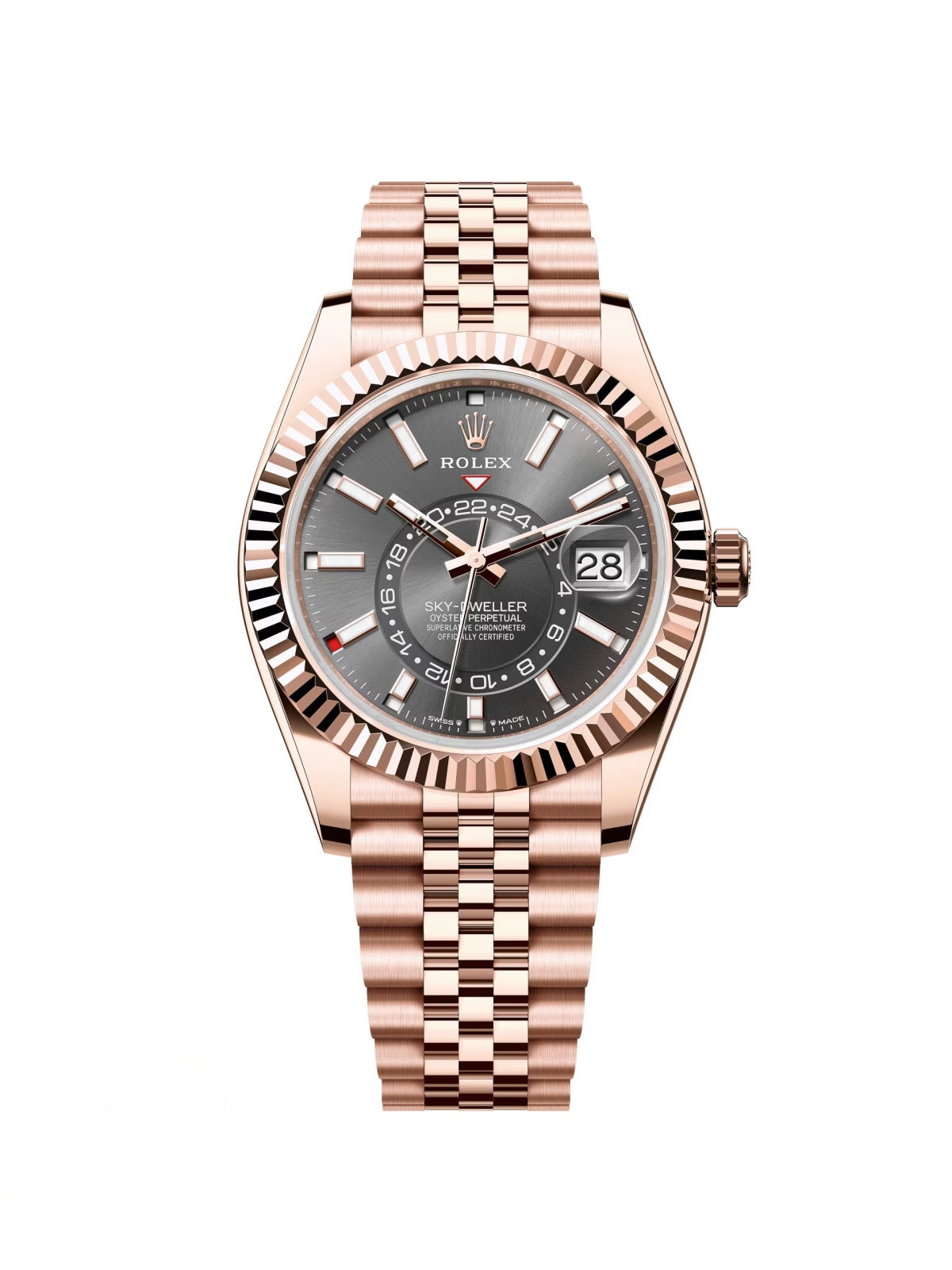 Rolex Sky-Dweller 42mm 336935-0008 Rose Gold Rhodium Dial Oyster