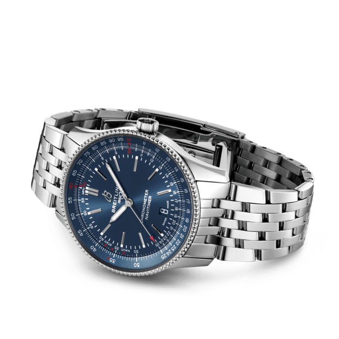 Breitling Navitimer Automatic 41mm Blue Dial Silver Steel Strap Men's Watch - A17326161C1A1 - Image 4