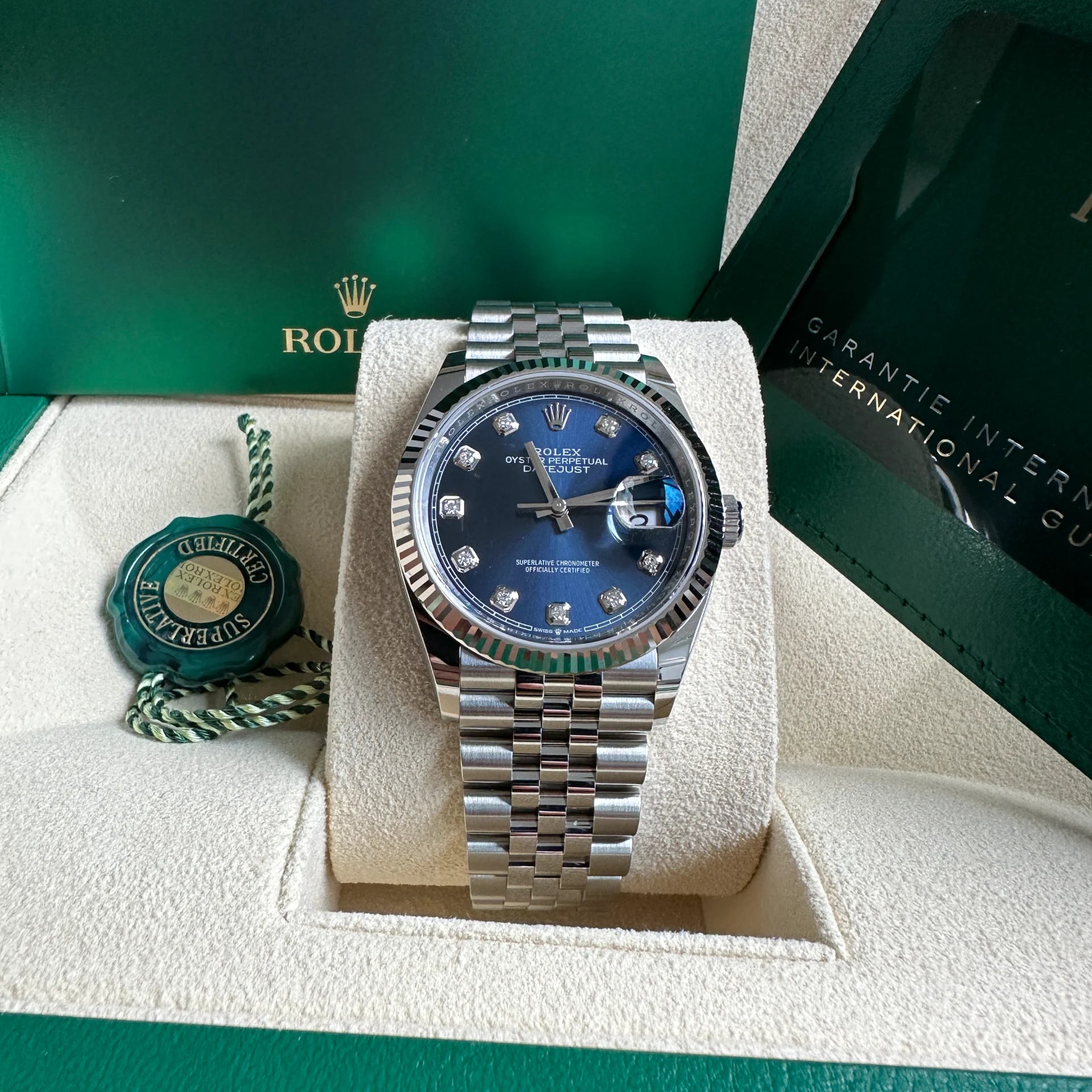Rolex Datejust 36mm 126234 Blue Diamond Dial Stainless Steel Jubilee Mens Watch - Image 6