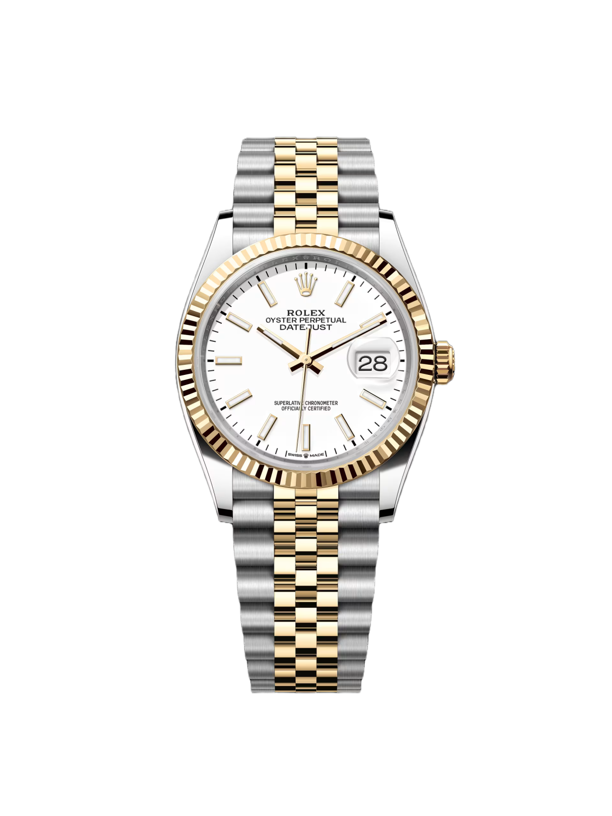 Rolex Datejust 36mm 126233 White Index Dial Two-Tone Jubilee Bracelet Watch