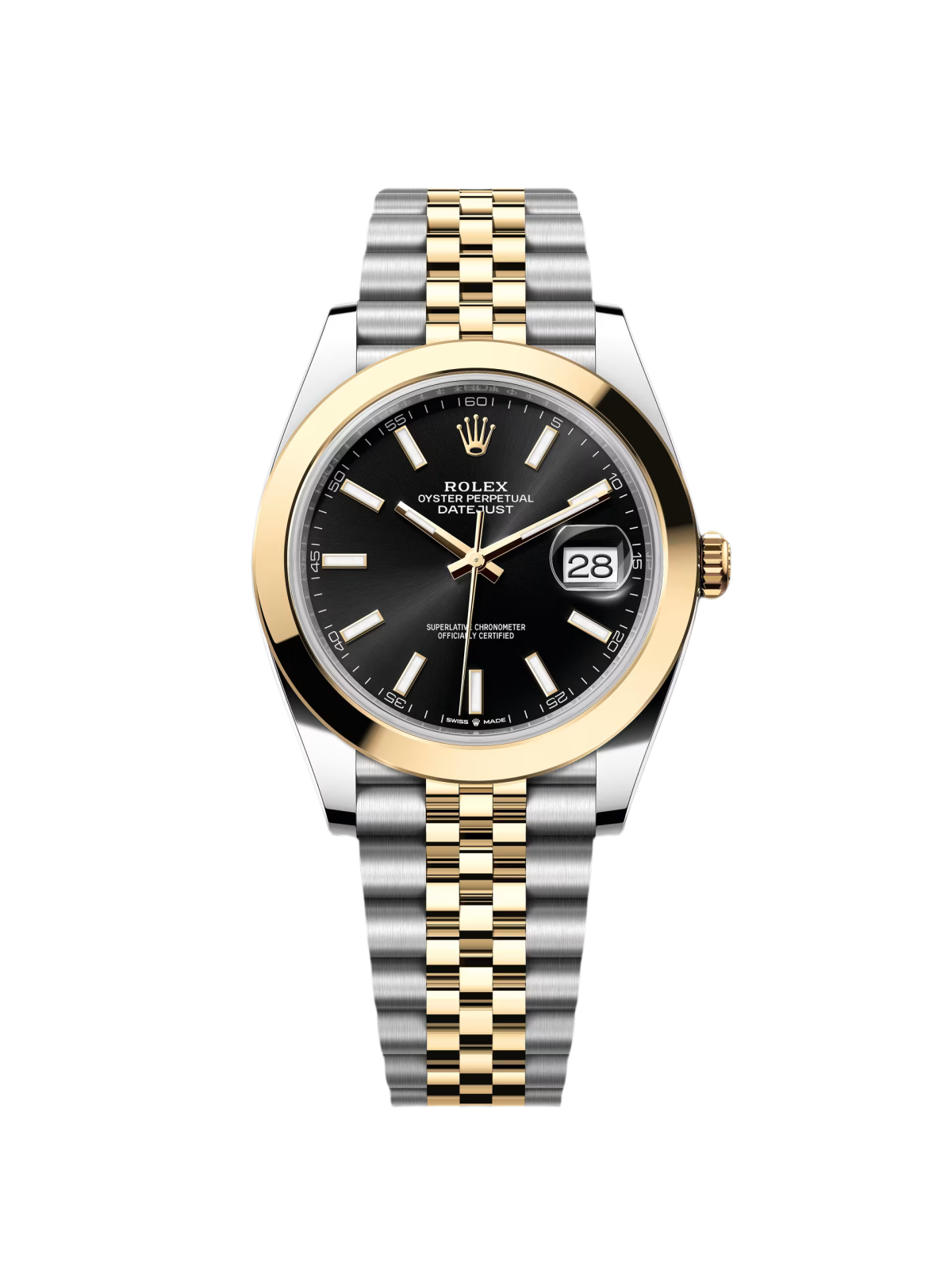 Rolex Datejust 41mm 126303 Black Index Jubilee 41mm Steel and Yellow Gold Mens Watch