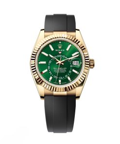 Rolex Sky-Dweller 42mm 336238-0004 Yellow Gold Bright Green Dial Oysterflex