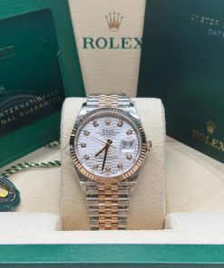 Alternative view of Rolex  Datejust 36mm 126231 Silver Fluted Motif Dial Oystersteel and Everose gold Bracelet