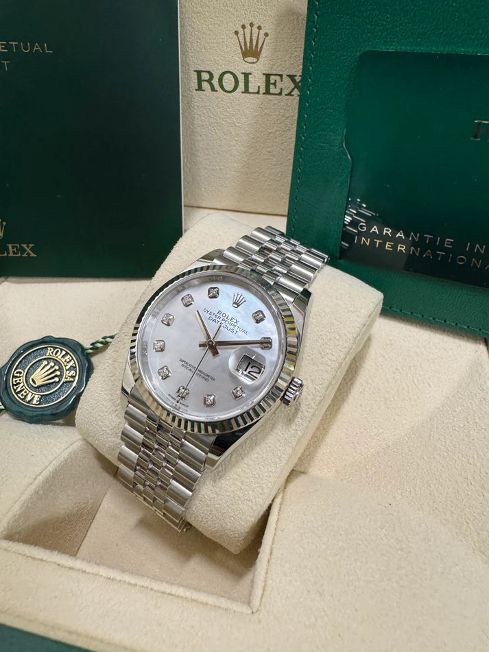 Rolex Datejust 36mm 126234 Mother of Pearl Diamond Dial Oyster Stainless Steel - Image 7