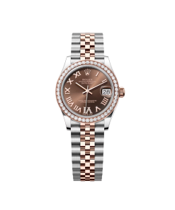Rolex Datejust m278381-0005/0006 Chocolate Roman Diamond 31mm Dial Diamond-Set Bezel and Oyster Bracelet Watch
