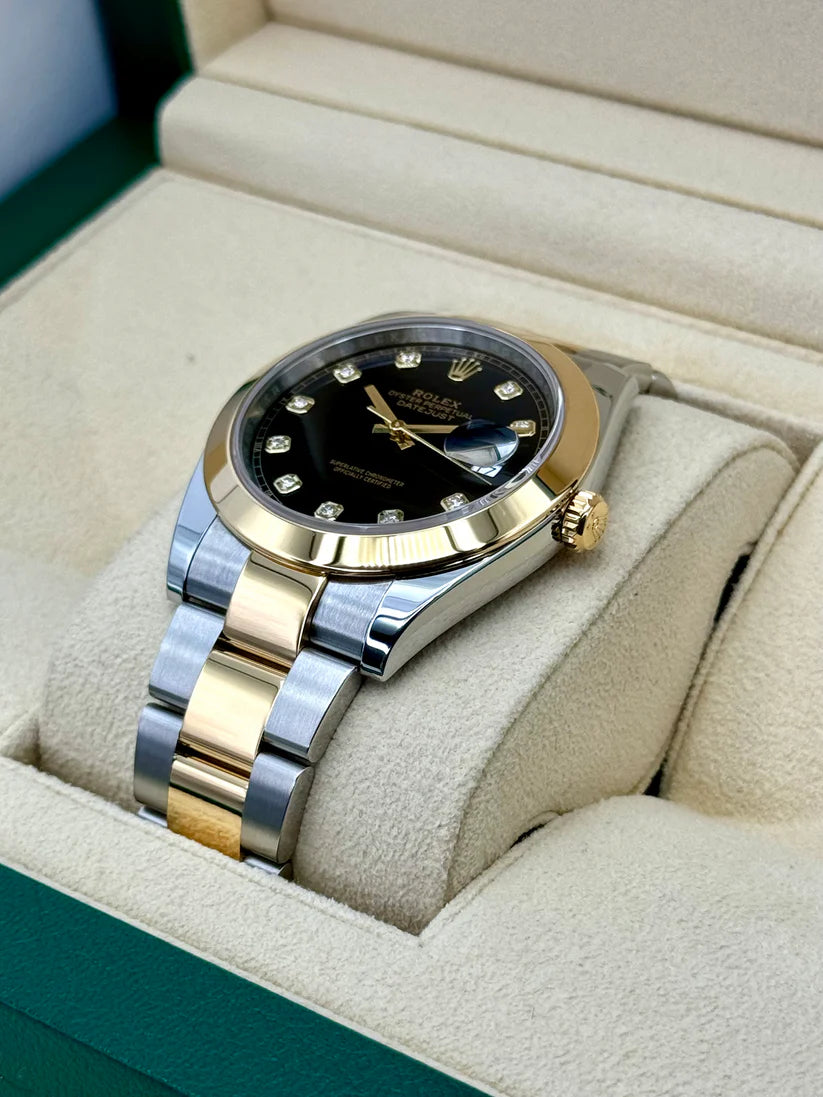 Rolex Datejust 41mm 126303 Black Diamond Oyster Steel and Yellow Gold Mens Watch - Image 6