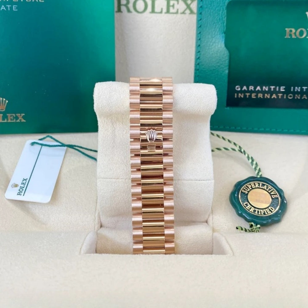 Rolex Day-Date President 40mm Everose Eisenkiesel Diamond Baguette Dial - 228235 - Image 6