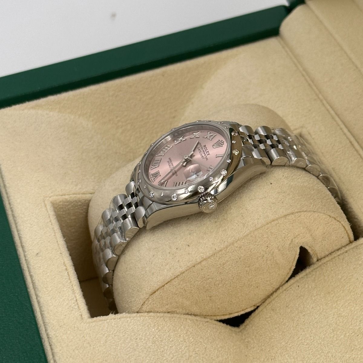 Rolex Datejust m278344-0021/0022 Pink Dial 31mm Domed Diamond Oyster Watch - Image 16