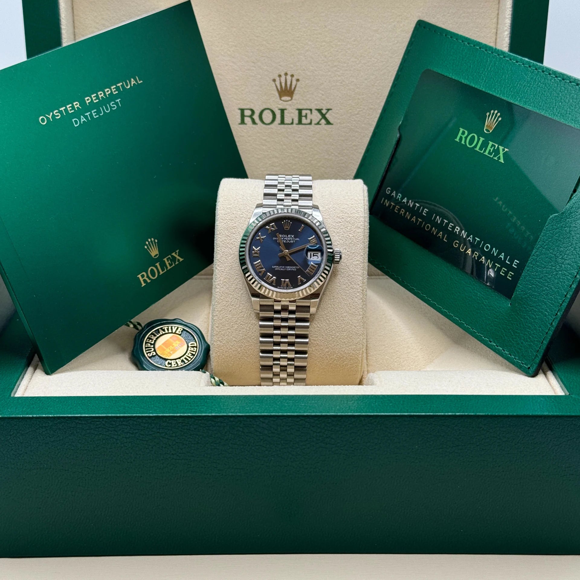 Rolex Datejust m278274-0033/0034 Bright Blue Dial 31mm Fluted Bezel Oyster Bracelet - Image 14