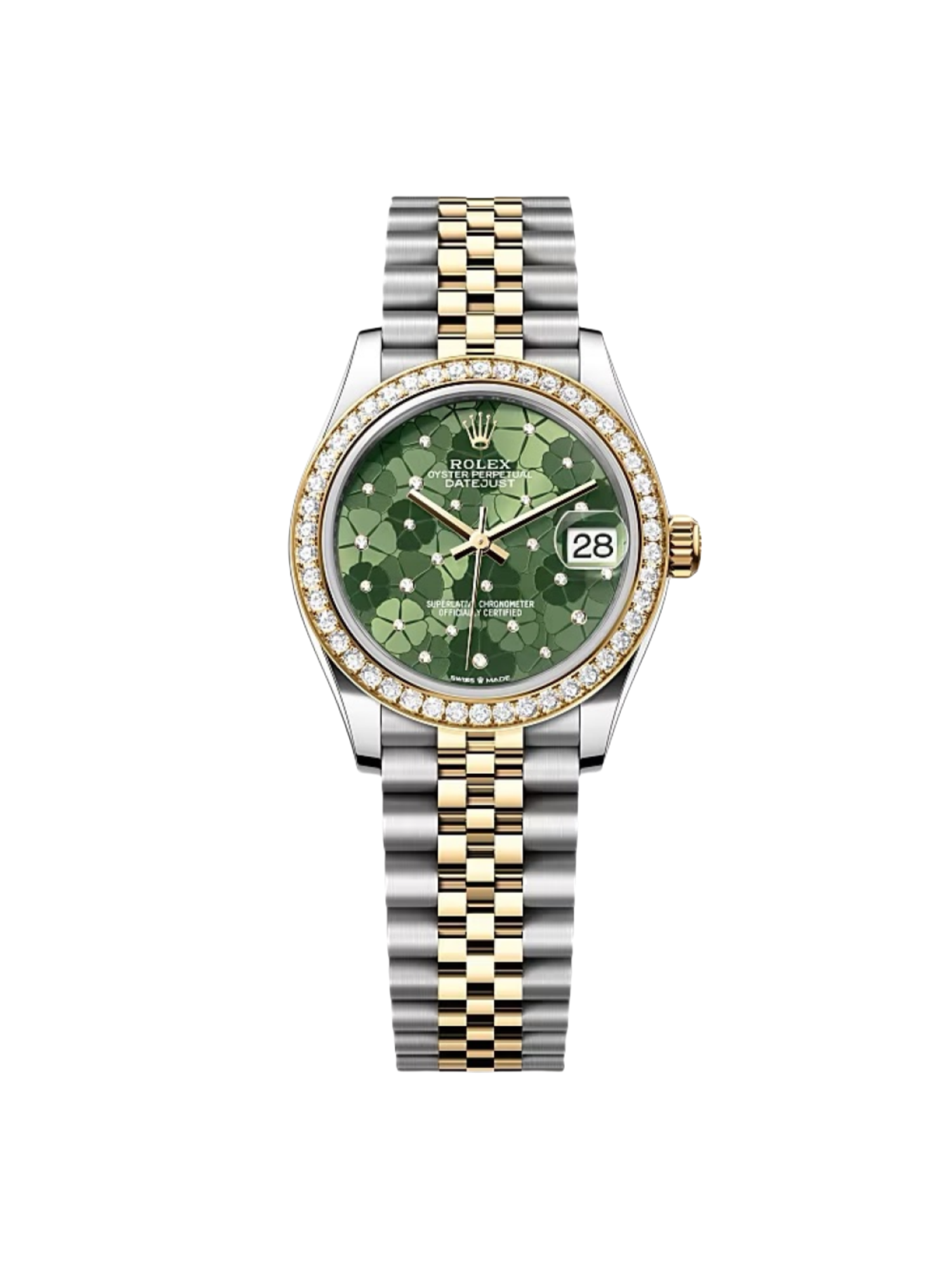 Rolex Datejust m278383-0031/0032 31mm Green Floral Dial Oyster Bracelet