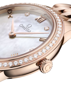 Alternative view of Omega De Ville Prestige 27.5mm White Dial with Diamonds Sedna 18k Rose Gold Bracelet 434.55.28.60.55.001