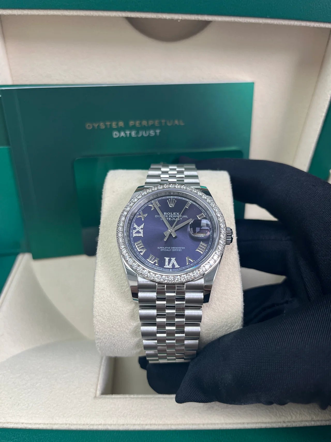 Rolex Datejust 36mm 126284 Aubergine Dial Jubilee Bracelet - Image 7