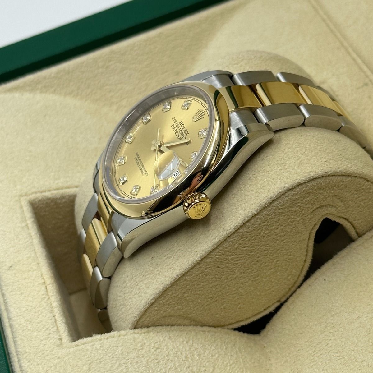 Rolex Datejust 36mm 126203 Champagne Set with Diamonds Dial Domed Bezel Oyster Bracelet - Image 13