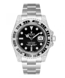 Rolex Submariner Silver Black Diamond 40mm