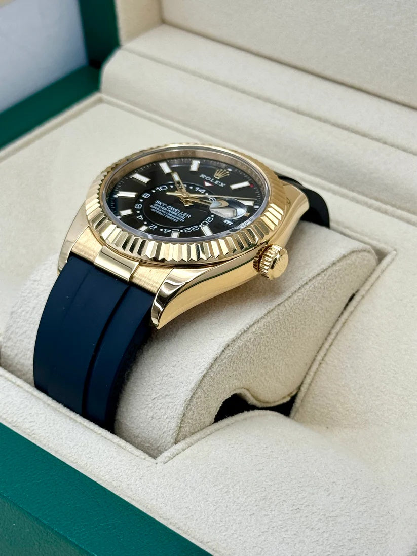Rolex Sky-Dweller 42mm 336238-0002 Yellow Gold Black Dial Oysterflex - Image 5