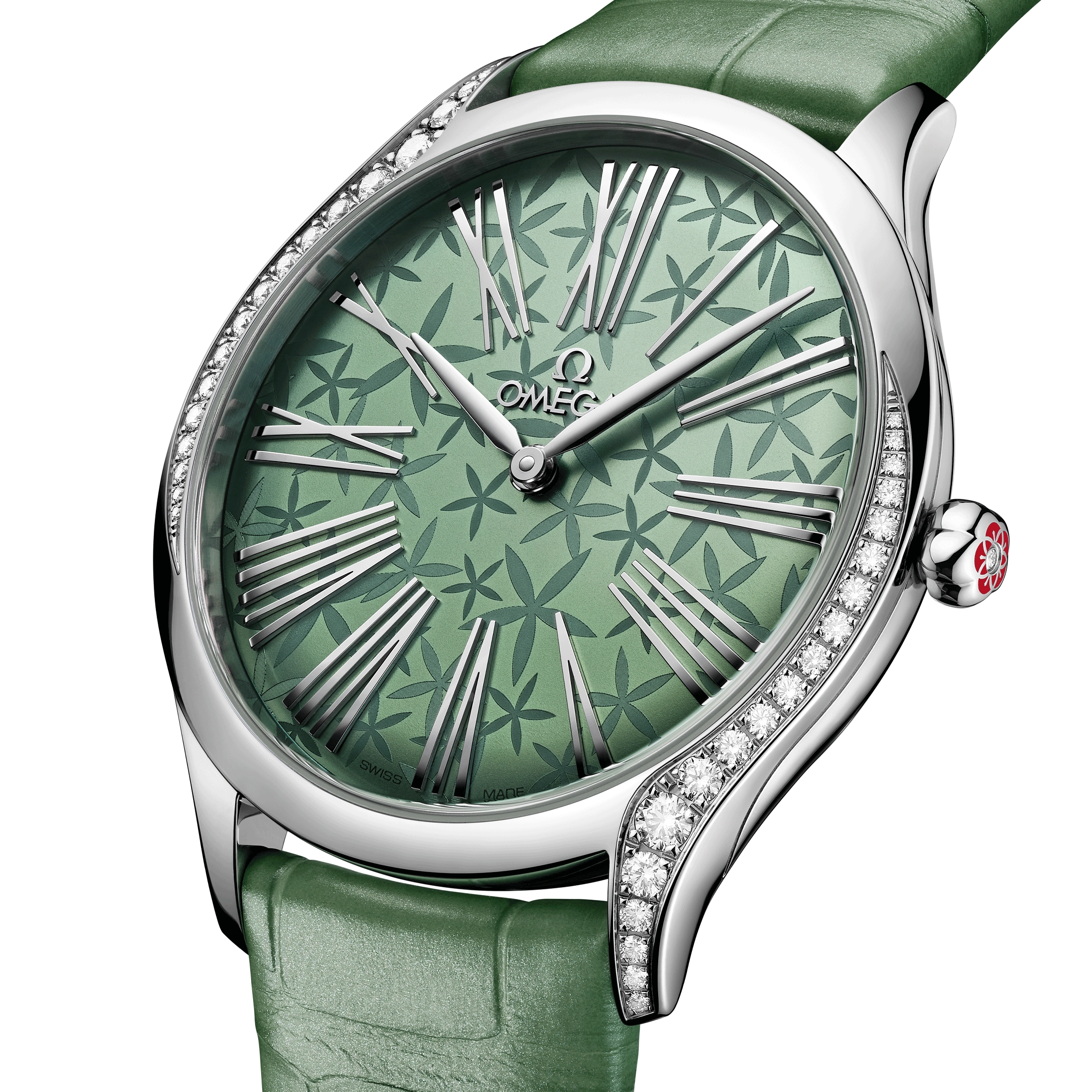 Omega De Ville Trésor quartz green dial green leather strap 36mm 428.18.36.60.10.002 - Image 2