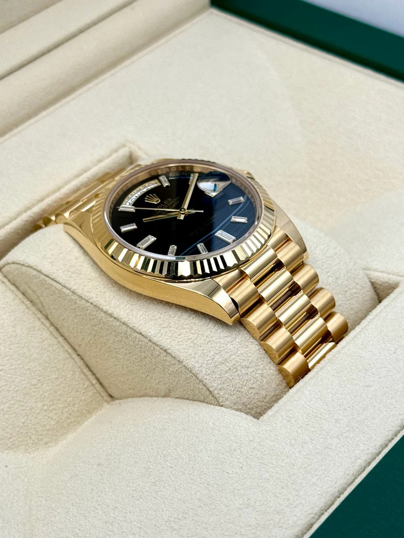 Rolex Yellow Gold President Day Date 40mm Onyx Diamond Dial - 228238 - Image 7