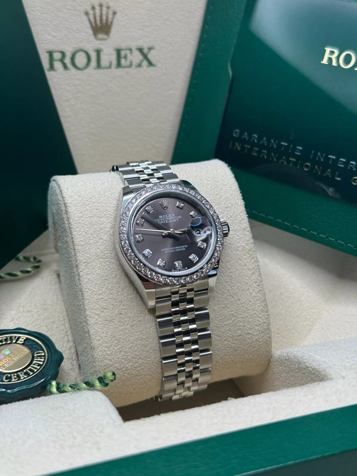 Rolex Lady-Datejust 28mm 279384RBR Dark Gray set with Diamonds - Image 12