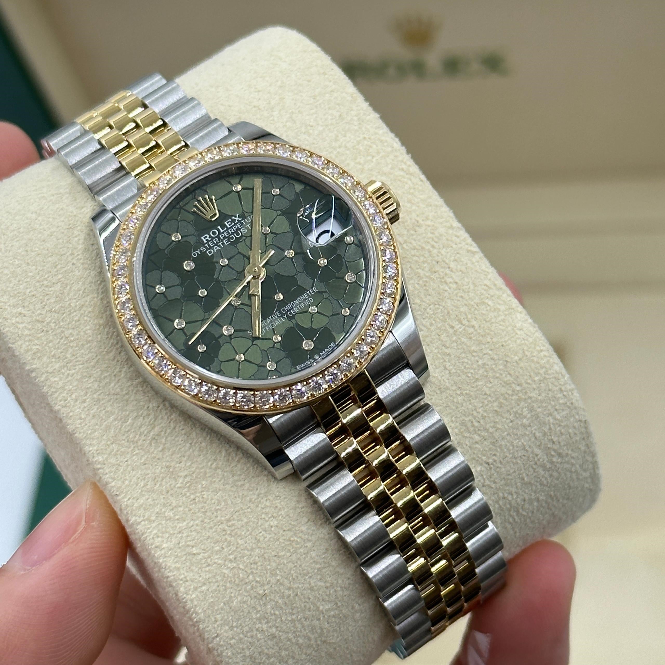 Rolex Datejust m278383-0031/0032 31mm Green Floral Dial Oyster Bracelet - Image 6