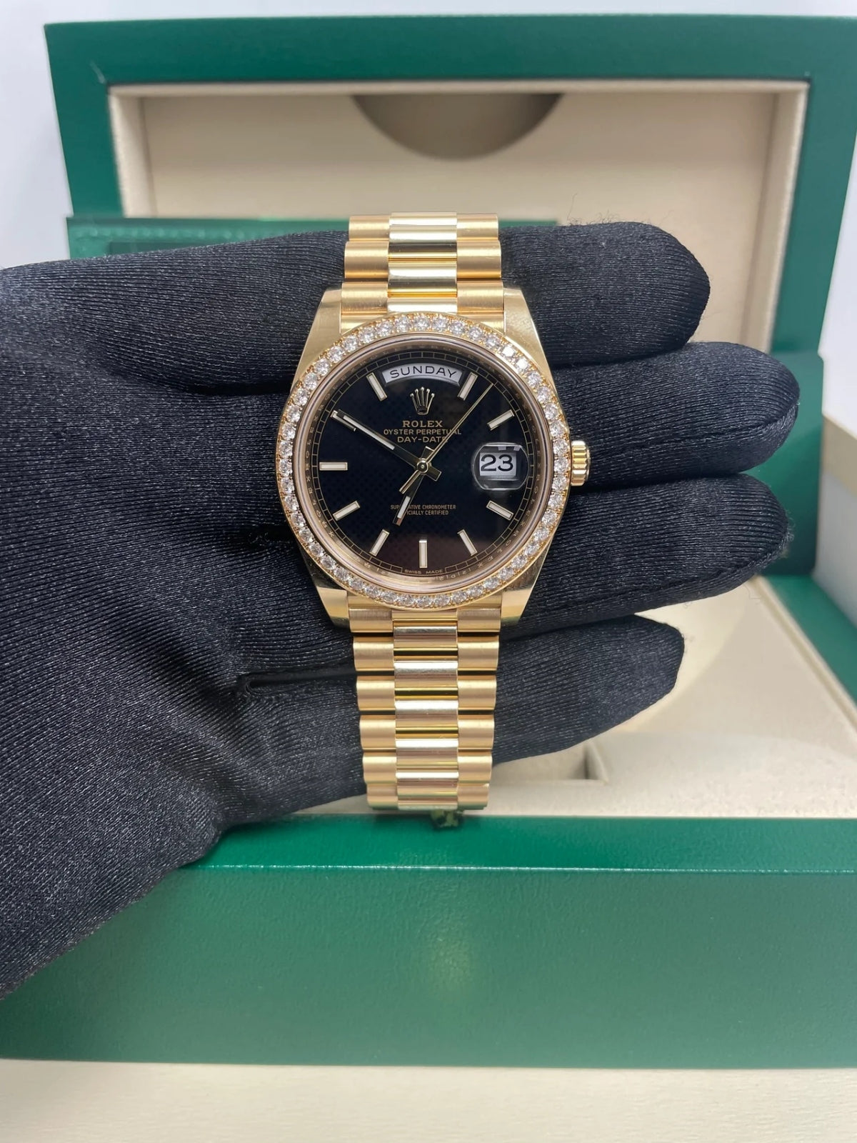 Rolex Day-Date 40mm Bright Black Dial President Watch 228348RBR-0043 - Image 5
