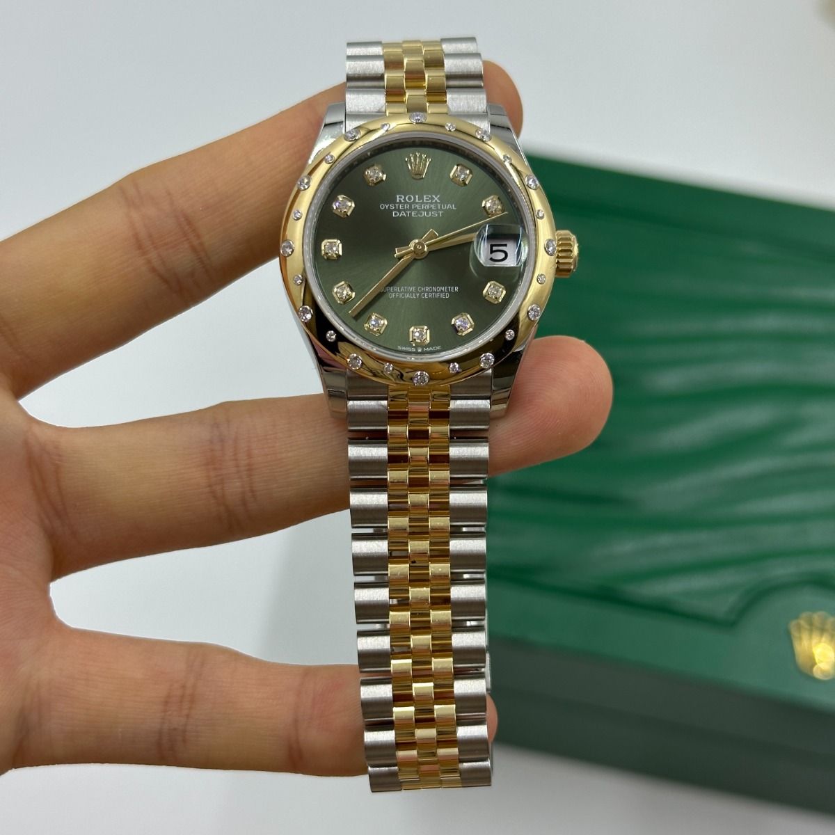 Rolex Datejust 31mm 278343RBR Olive Green Dial Yellow Rolesor Oyster Watch - Image 12