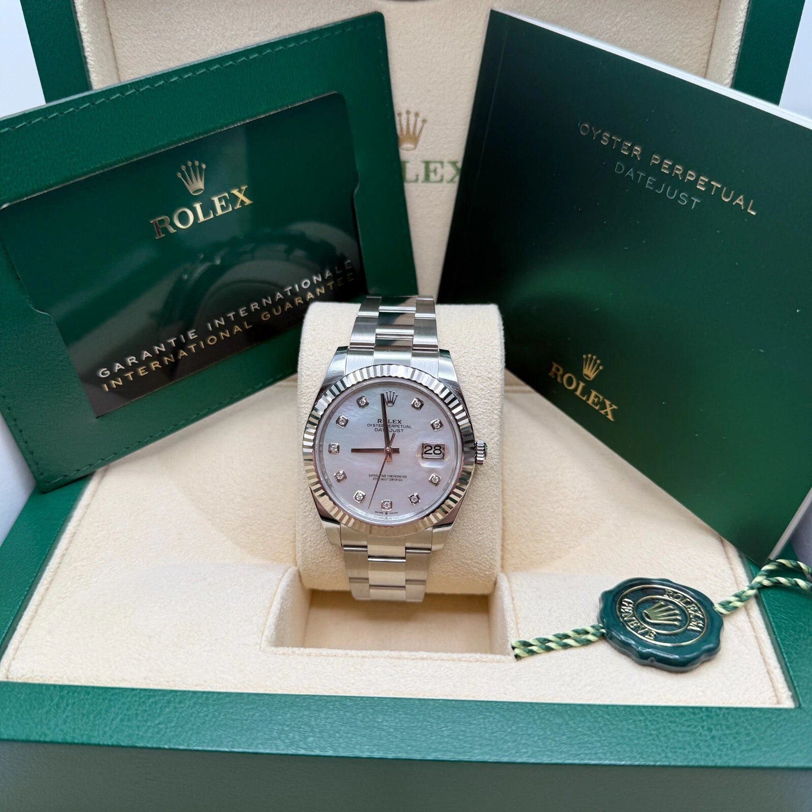 Rolex Datejust 41 Mother of Pearl Diamond Stainless Steel Fluted Oyster - 126334 - Image 10