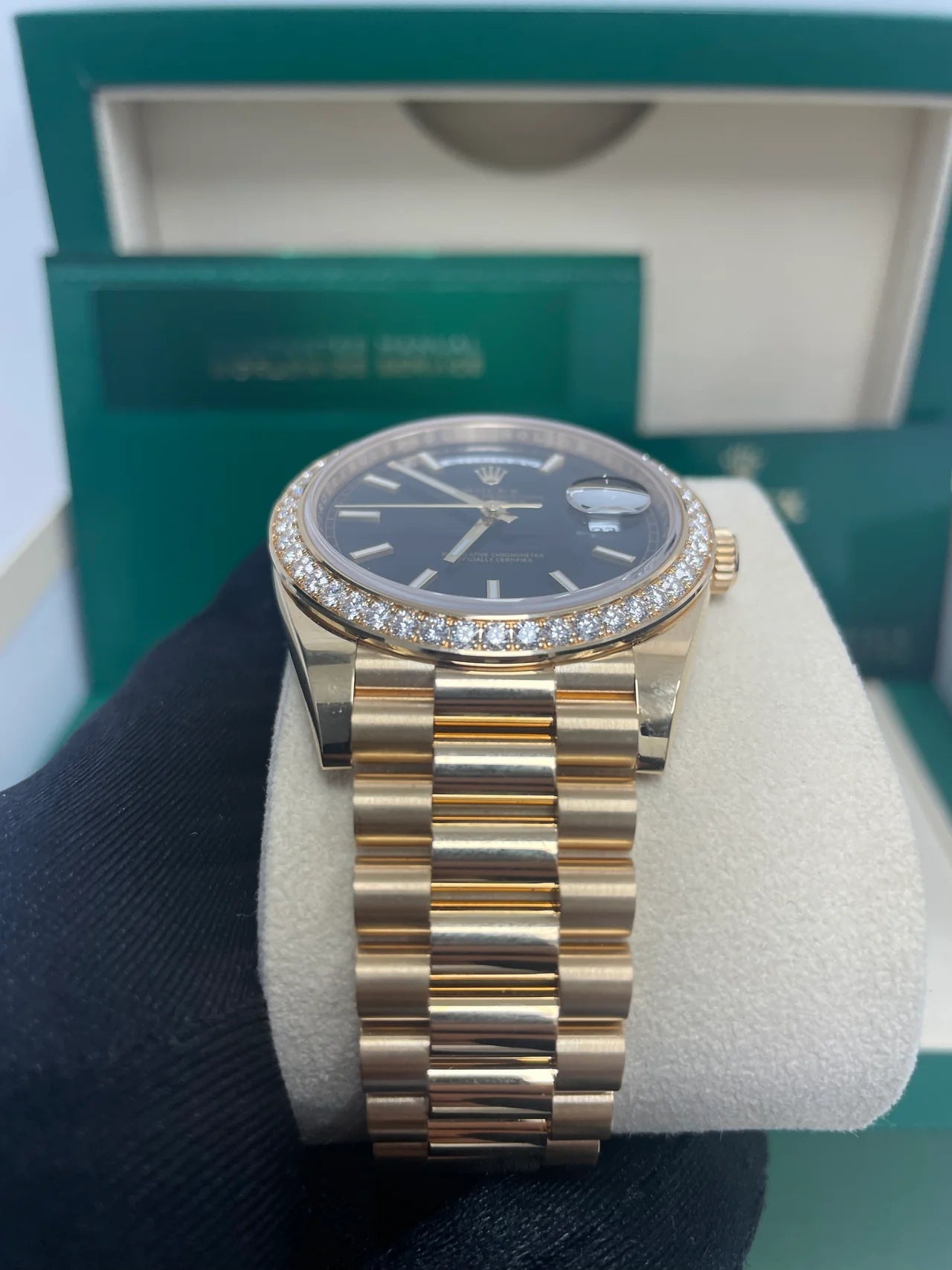 Rolex Day-Date 40mm Bright Black Dial President Watch 228348RBR-0043 - Image 4