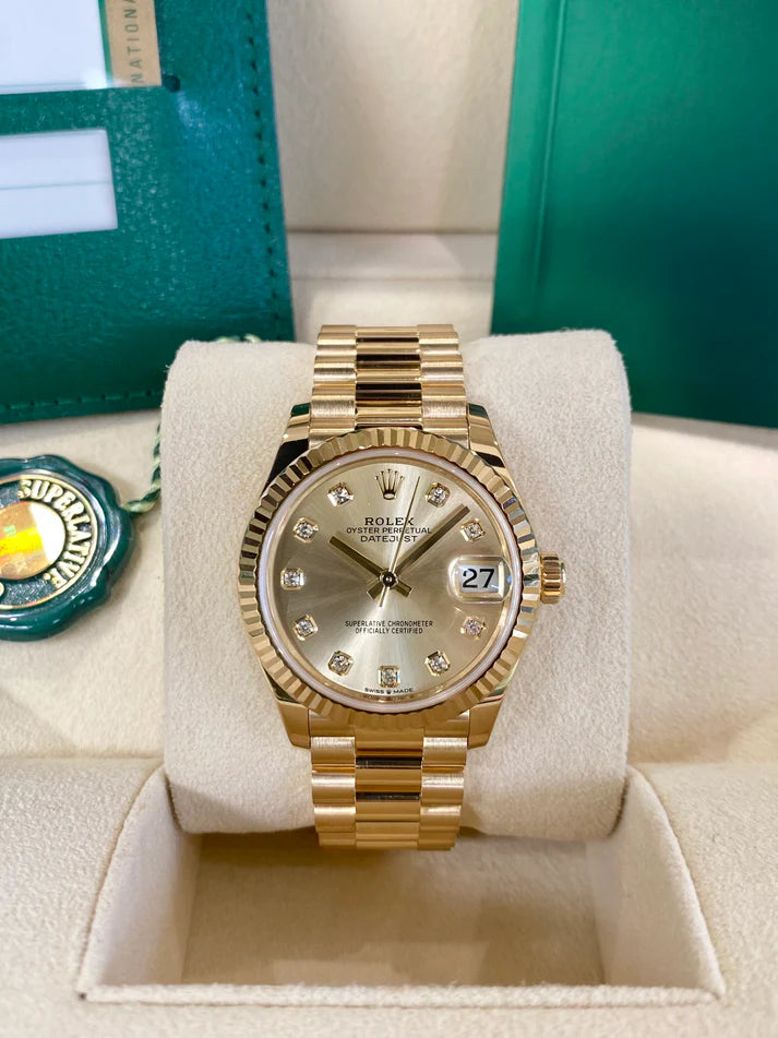 Rolex Datejust m278278-0009 Champagne 31mm Dial President Bracelet Watch - Image 2