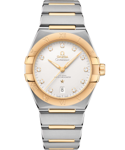 Omega Constellation 39mm Silver Dial with Diamonds Stainless Steel and Sedna�?18k Yellow Gold Bracelet 131.20.39.20.52.002