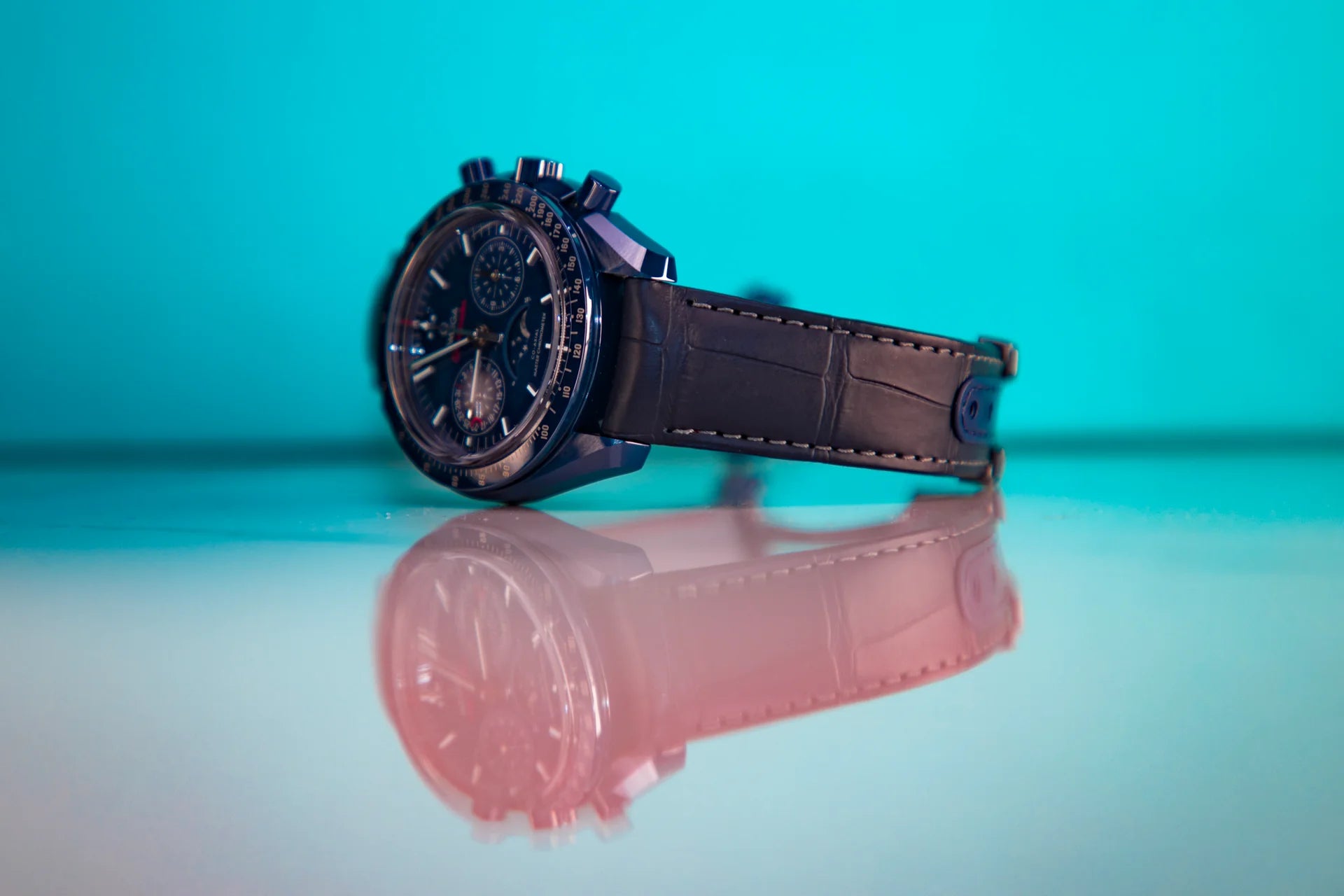 Omega Speedmaster Moonphase Blue Dial 44.25mm Blue ceramic Strap 304.93.44.52.03.001 - Image 6