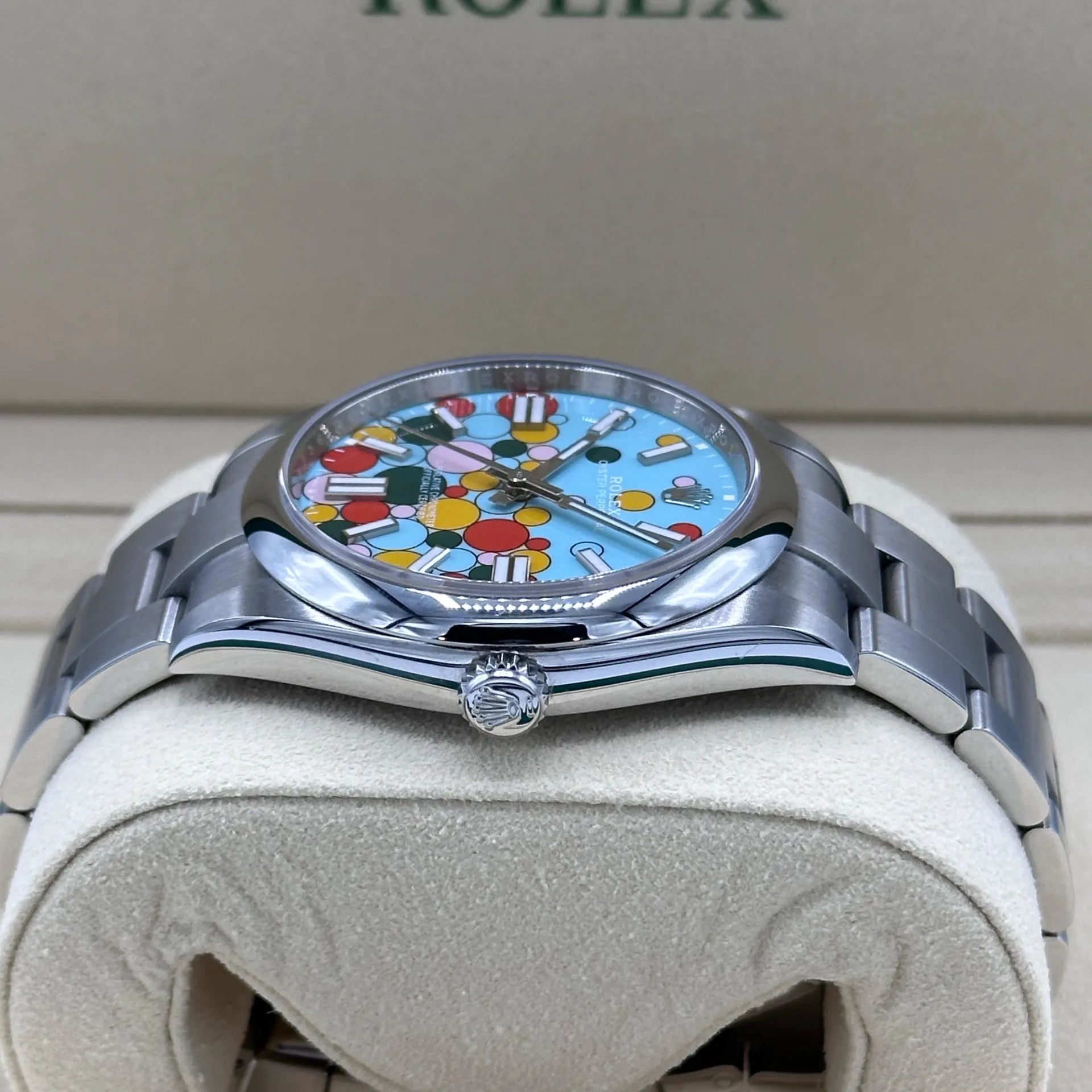 Rolex 124300-0008 Oyster Perpetual 41mm Turquoise blue Celebration Dial - Image 4