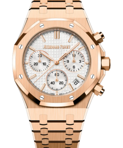 Audemars Piguet ROYAL OAK Pink Gold Silver-Toned Dial CHRONOGRAPH 41mm
