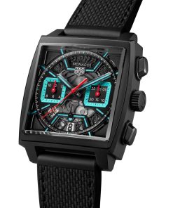 Alternative view of TAG Heuer Monaco Chronograph 39mm Mens Watch Titanium Turqouise CBL2184.FT6236